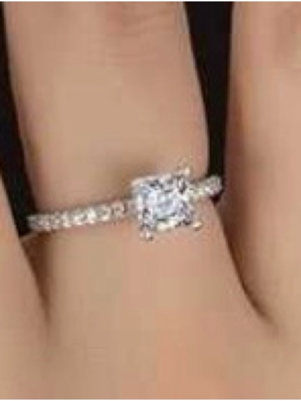 1 Carat Moissanite Cushion-Cut Pavé Ring In 925 Sterling Silver Size 6